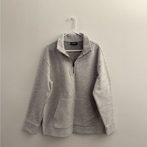 Express Gray Quarter-Zip Pullover